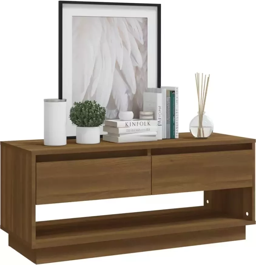 VidaXL -Tv-meubel-102x41x44-cm-bewerkt-hout-bruin-eikenkleur - Foto 2