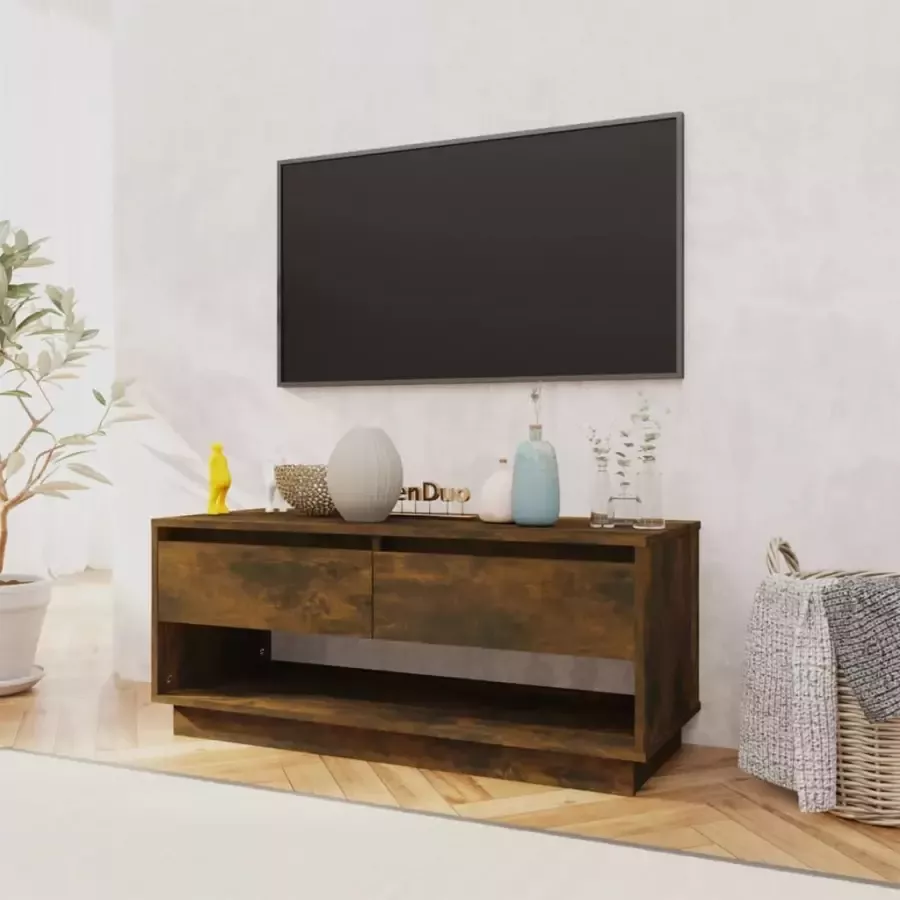 VidaXL -Tv-meubel-102x41x44-cm-spaanplaat-gerookt-eikenkleurig