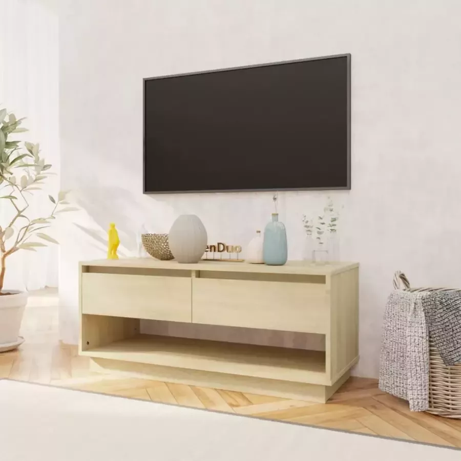 VidaXL -Tv-meubel-102x41x44-cm-spaanplaat-sonoma-eikenkleurig - Foto 1