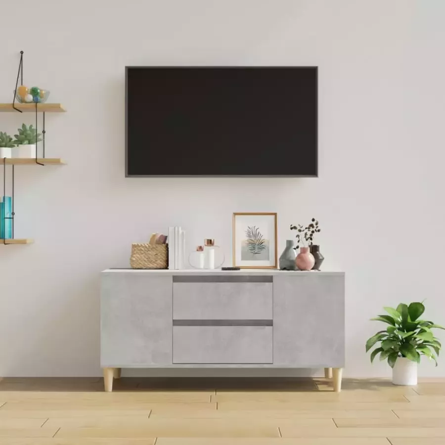 VidaXL -Tv-meubel-102x44 5x50-cm-bewerkt-hout-betongrijs - Foto 5