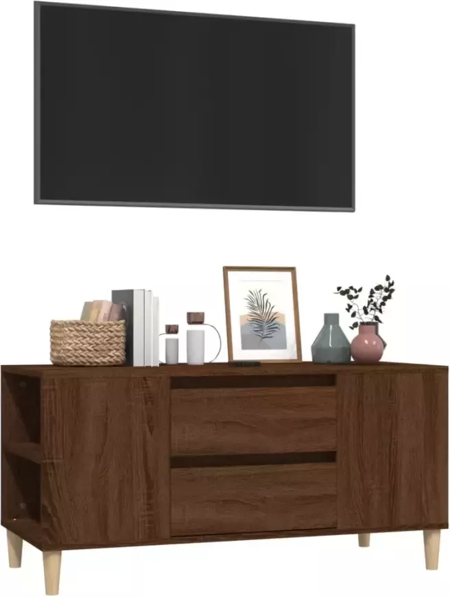 VidaXL -Tv-meubel-102x44 5x50-cm-bewerkt-hout-bruineikenkleurig - Foto 4