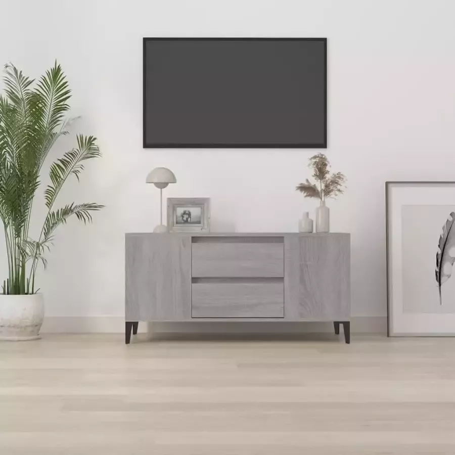 VidaXL -Tv-meubel-102x44 5x50-cm-bewerkt-hout-grijs-sonoma-eikenkleurig - Foto 5