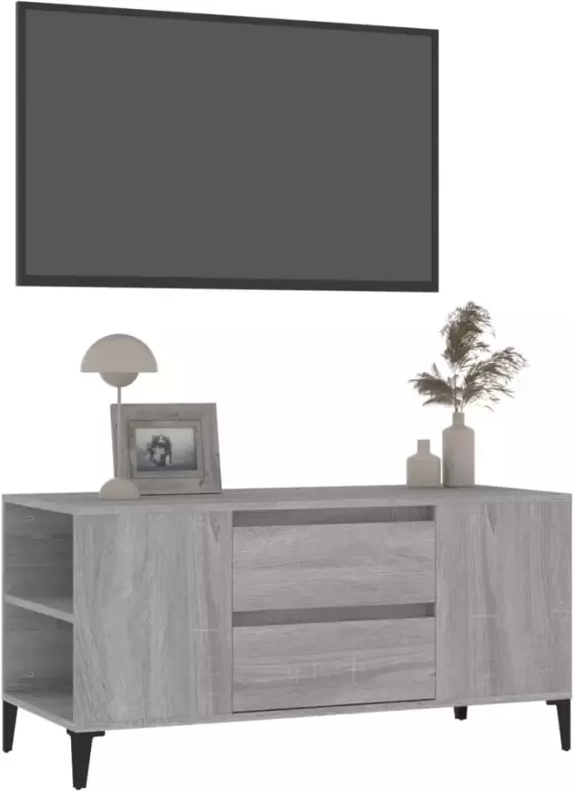 VidaXL -Tv-meubel-102x44 5x50-cm-bewerkt-hout-grijs-sonoma-eikenkleurig - Foto 4