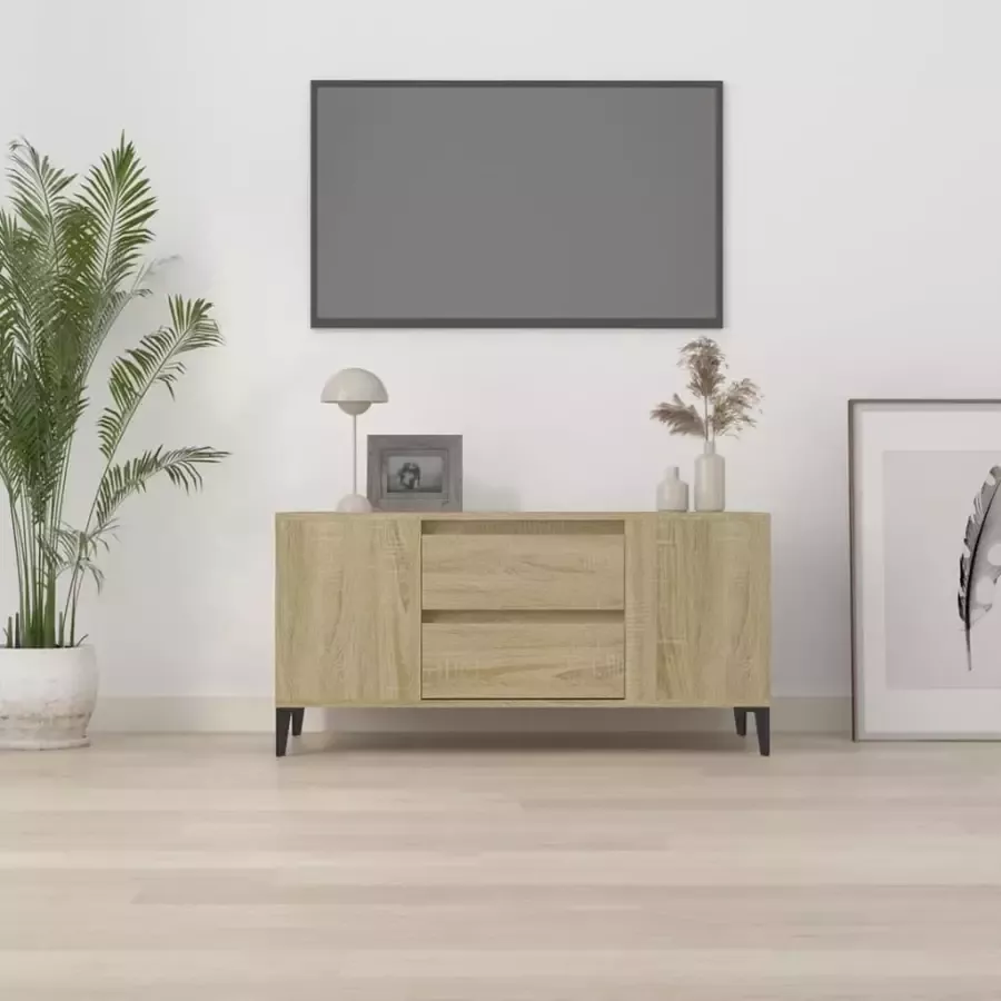 VidaXL -Tv-meubel-102x44 5x50-cm-bewerkt-hout-sonoma-eikenkleurig - Foto 4