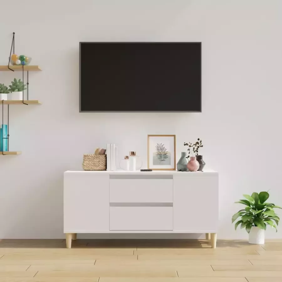VIDAXL Tv-meubel 102x44 5x50 cm bewerkt hout wit