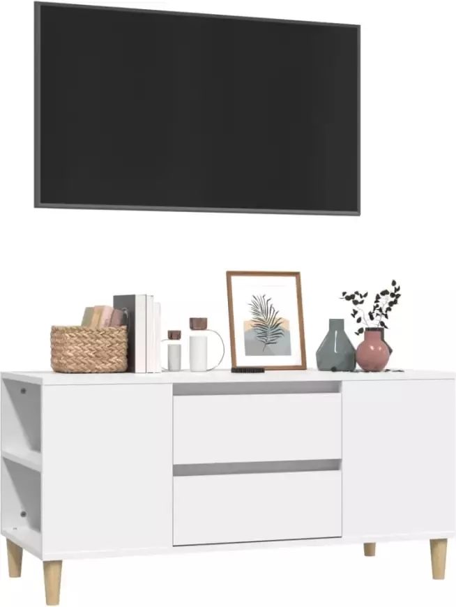 VIDAXL Tv-meubel 102x44 5x50 cm bewerkt hout wit