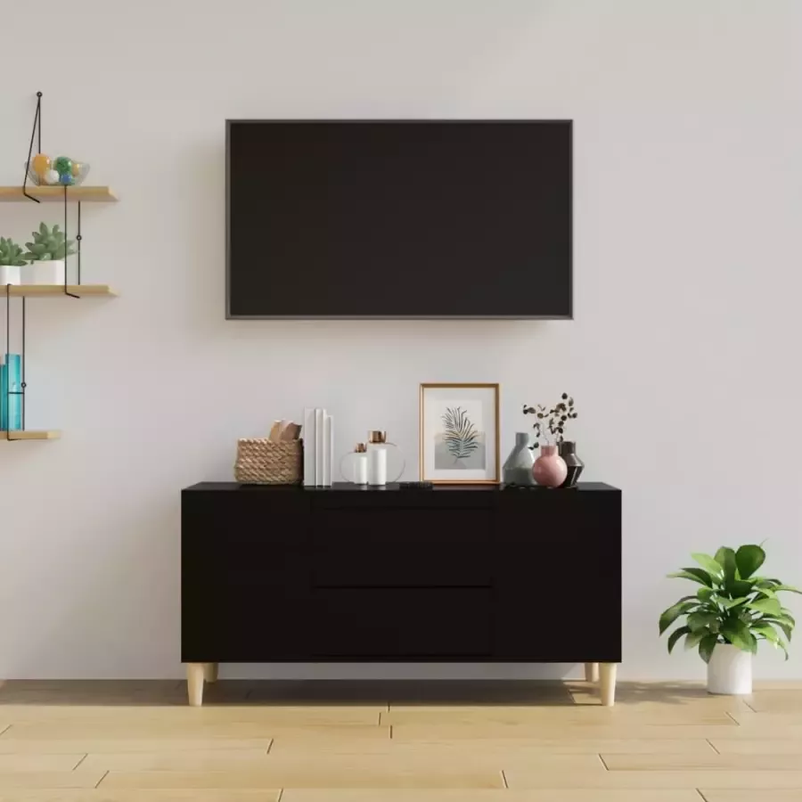 VidaXL -Tv-meubel-102x44 5x50-cm-bewerkt-hout-zwart - Foto 6