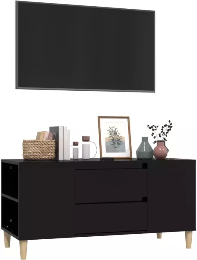 VidaXL -Tv-meubel-102x44 5x50-cm-bewerkt-hout-zwart - Foto 5