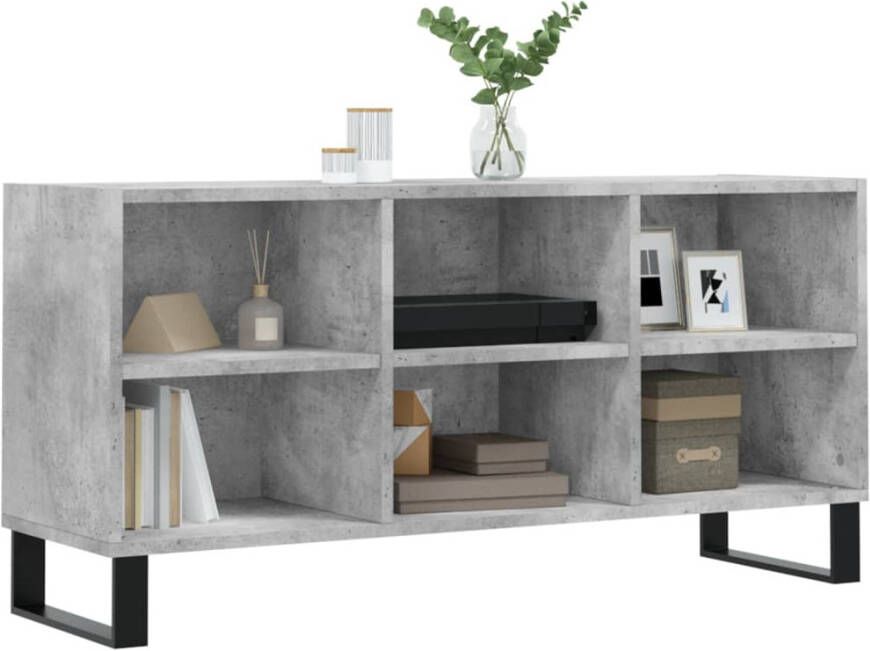 VidaXL -Tv-meubel-103 5x30x50-cm-bewerkt-hout-betongrijs - Foto 4