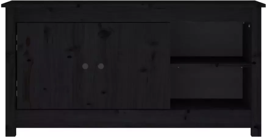 VidaXL -Tv-meubel-103x36 5x52-cm-massief-grenenhout-zwart - Foto 5
