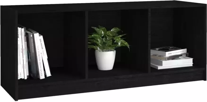 VidaXL -Tv-meubel-104x33x41-cm-massief-grenenhout-zwart - Foto 4