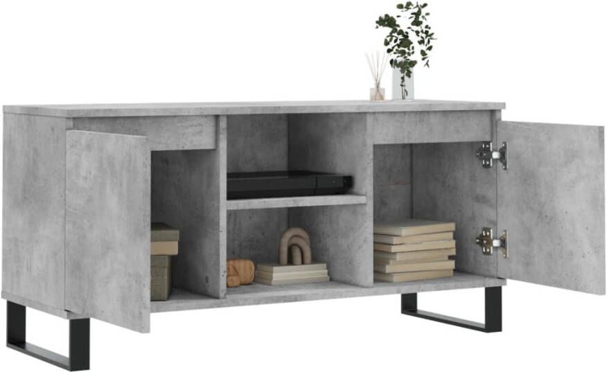 VidaXL -Tv-meubel-104x35x50-cm-bewerkt-hout-betongrijs - Foto 1