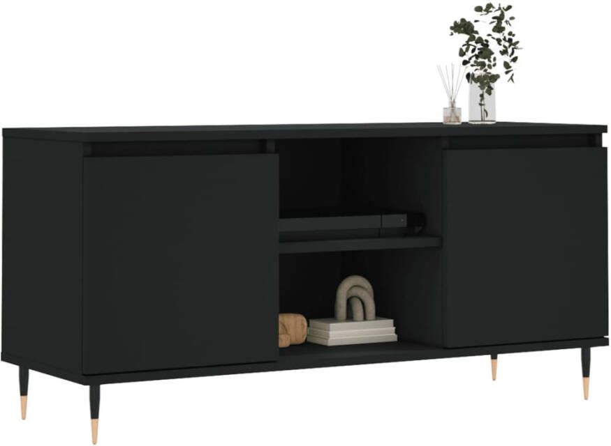 VidaXL -Tv-meubel-104x35x50-cm-bewerkt-hout-zwart - Foto 4