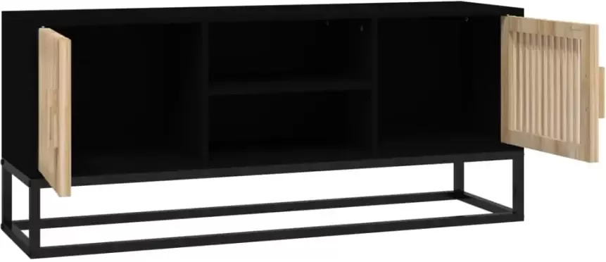 VidaXL -Tv-meubel-105x30x45-cm-bewerkt-hout-en-ijzer-zwart - Foto 4