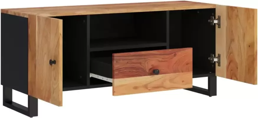 VidaXL -Tv-meubel-105x33 5x46-cm-massief-acaciahout-en-bewerkt-hout - Foto 6