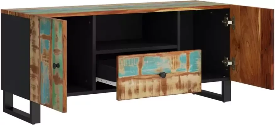 VidaXL -Tv-meubel-105x33 5x46-cm-massief-hout-gerecycled-bewerkt-hout - Foto 5