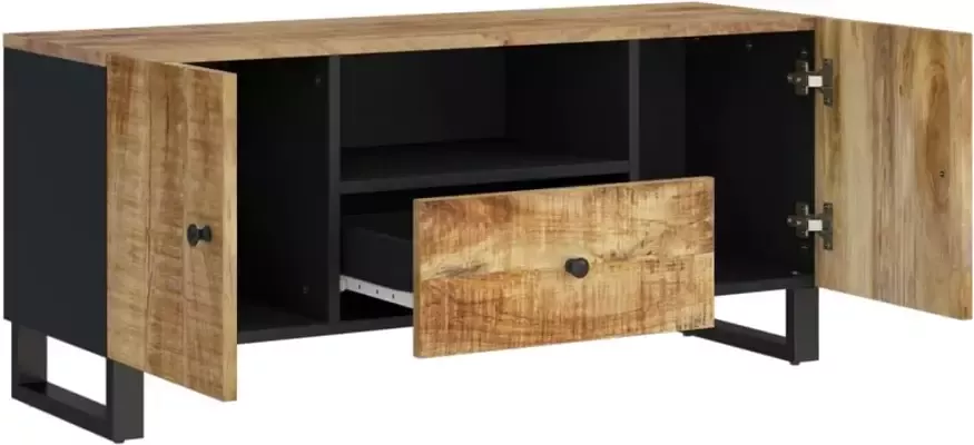 VidaXL -Tv-meubel-105x33 5x46-cm-massief-mangohout-en-bewerkt-hout - Foto 4