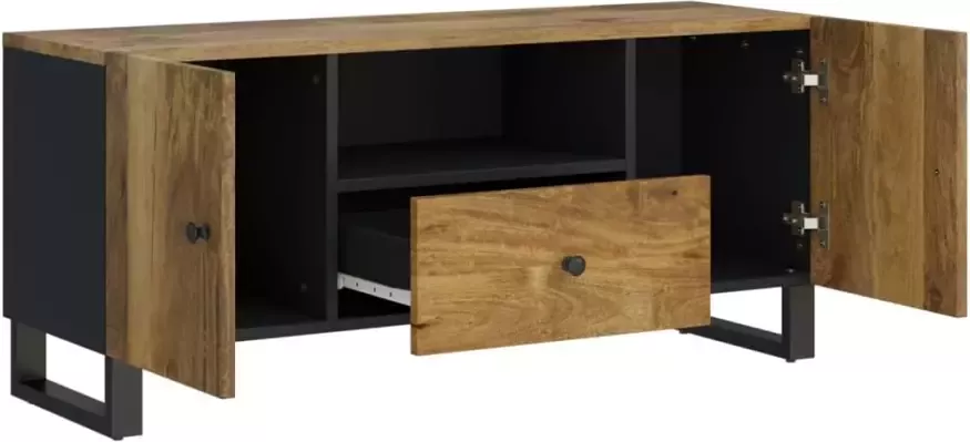 VidaXL -Tv-meubel-105x33 5x46-cm-massief-mangohout-en-bewerkt-hout - Foto 5