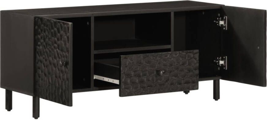 VidaXL -Tv-meubel-105x33x46-cm-massief-mangohout-zwart - Foto 6