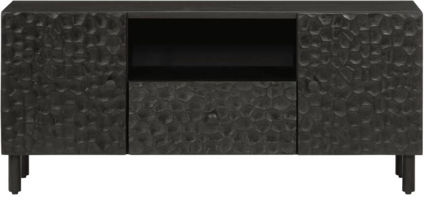 VidaXL -Tv-meubel-105x33x46-cm-massief-mangohout-zwart - Foto 4