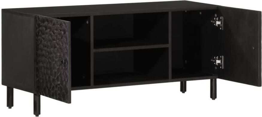 VidaXL -Tv-meubel-105x33x46-cm-massief-mangohout-zwart - Foto 5