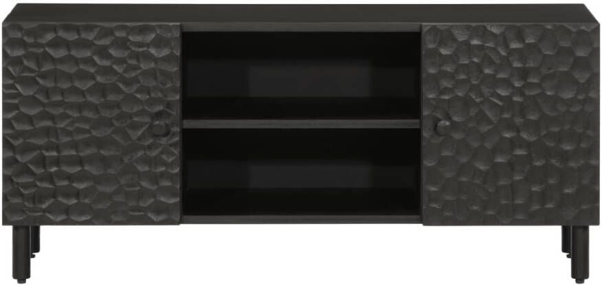 VidaXL -Tv-meubel-105x33x46-cm-massief-mangohout-zwart - Foto 3