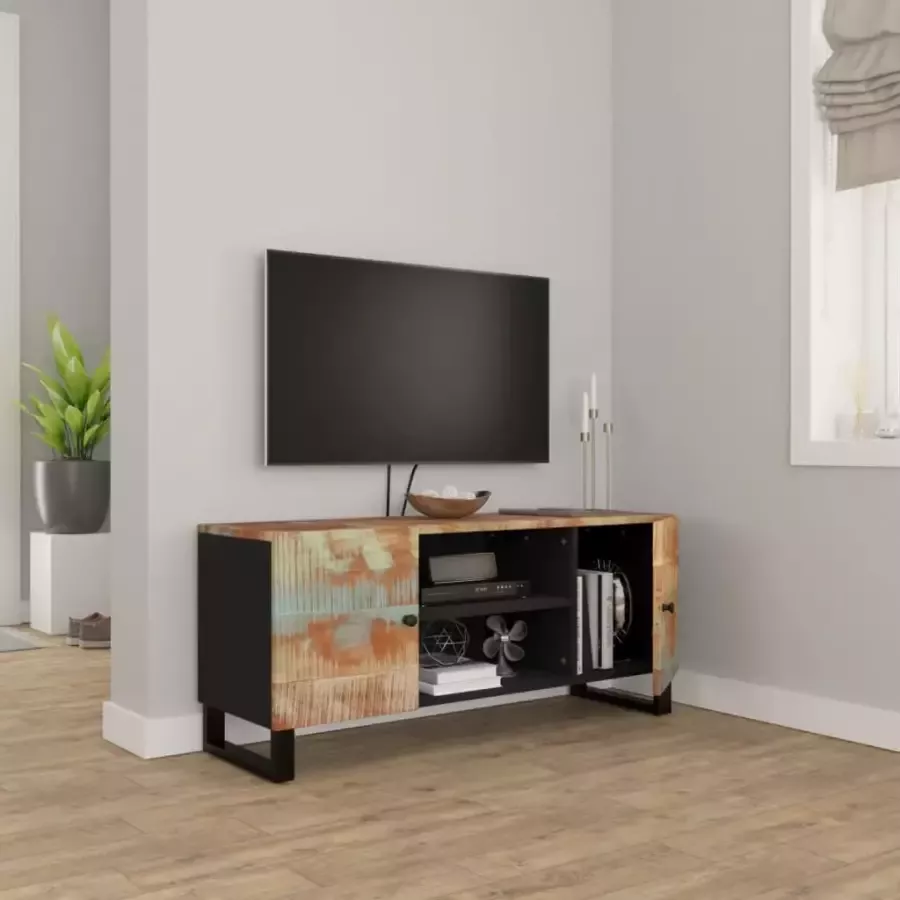 VidaXL -Tv-meubel-105x33x46-cm-massief-teruggewonnen-hout - Foto 2
