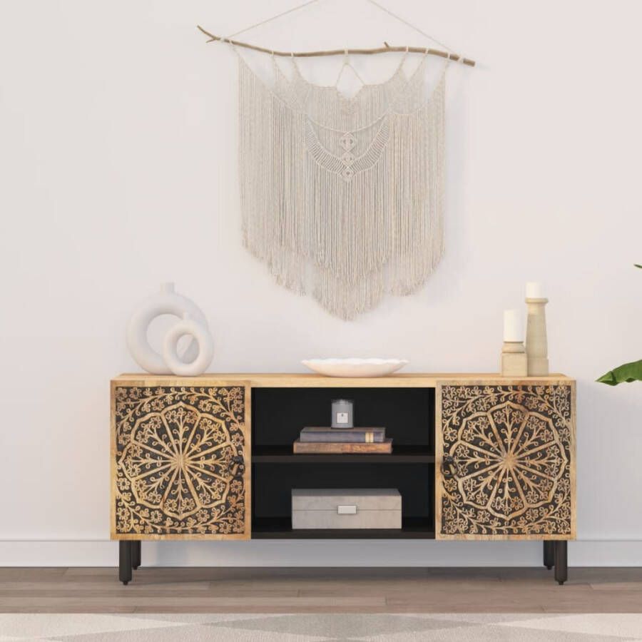VidaXL -Tv-meubel-105x33x46cm-massief-mangohout - Foto 3