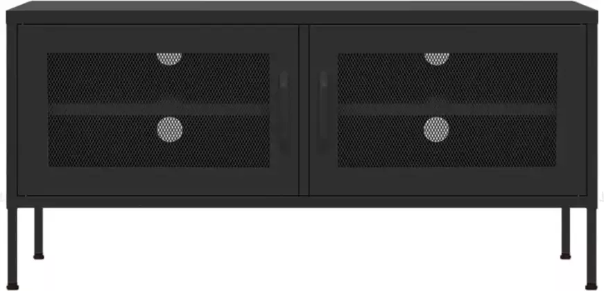VidaXL -Tv-meubel-105x35x50-cm-staal-zwart - Foto 3