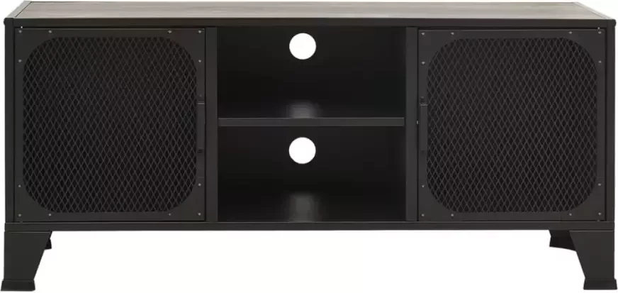 VidaXL -Tv-meubel-105x36x47-cm-metaal-en-MDF-grijs - Foto 4