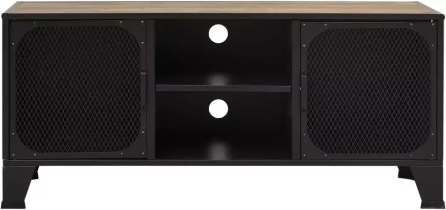 VidaXL -Tv-meubel-105x36x47-cm-metaal-en-MDF-rustiek-bruin - Foto 4