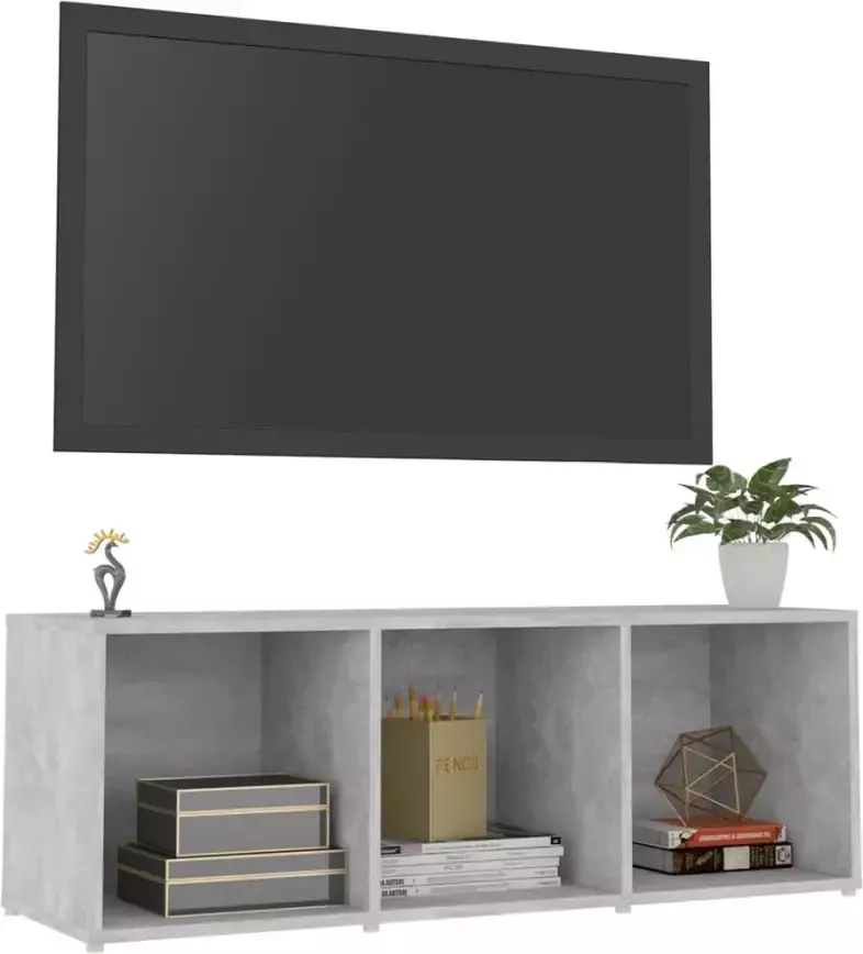 VidaXL -Tv-meubel-107x35x37-cm-bewerkt-hout-betongrijs - Foto 2