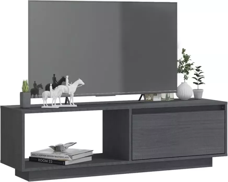 VidaXL -Tv-meubel-110x30x33 5-cm-massief-grenenhout-grijs - Foto 2