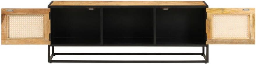 VidaXL -Tv-meubel-110x30x40-cm-massief-ruw-mangohout-en-ijzer - Foto 5