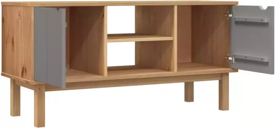 VidaXL -Tv-meubel-OTTA-113 5x43x57-cm-massief-grenenhout-bruin-en-grijs - Foto 4