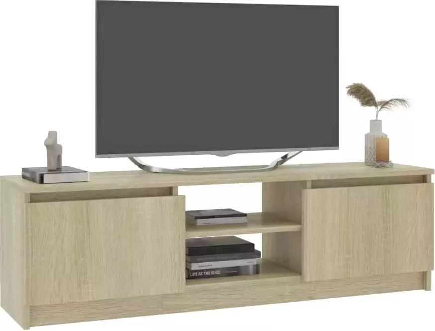 VidaXL -Tv-meubel-120x30x35 5-cm-bewerkt-hout-sonoma-eikenkleurig