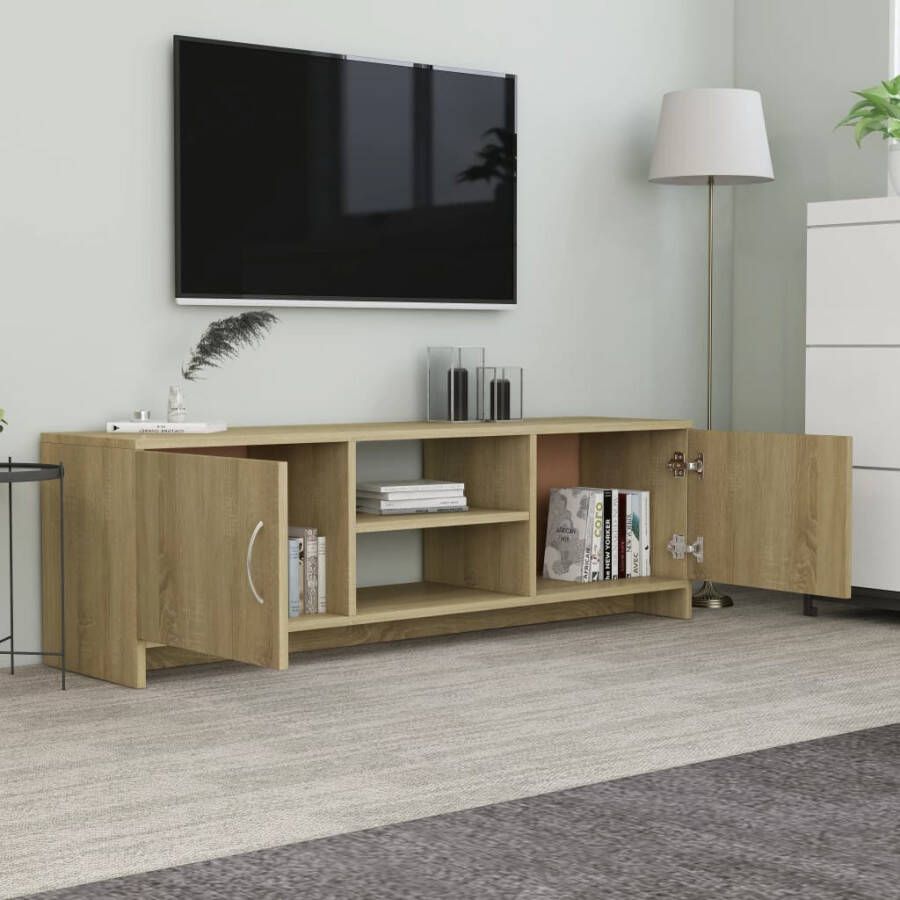 VidaXL -Tv-meubel-120x30x37 5-cm-bewerkt-hout-sonoma-eikenkleurig