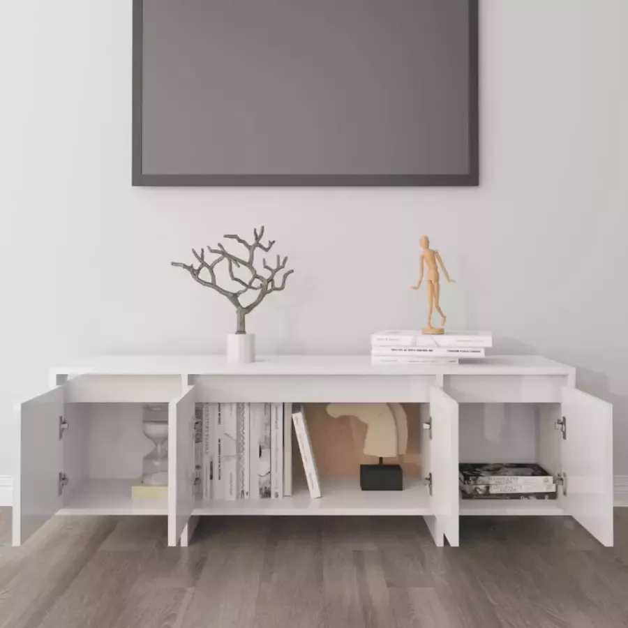 VidaXL -Tv-meubel-120x30x40 5-cm-bewerkt-hout-hoogglans-wit
