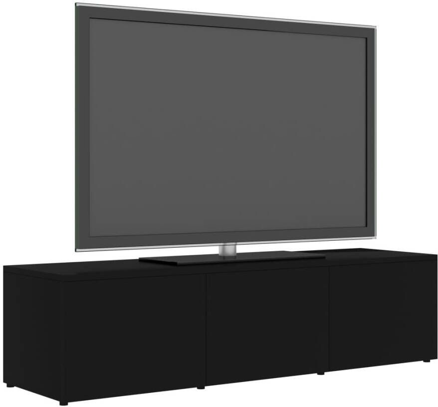 VidaXL -Tv-meubel-120x34x30-cm-bewerkt-hout-zwart - Foto 1