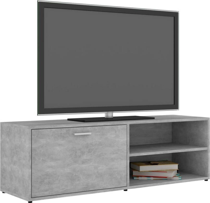 VidaXL -Tv-meubel-120x34x37-cm-bewerkt-hout-betongrijs - Foto 1