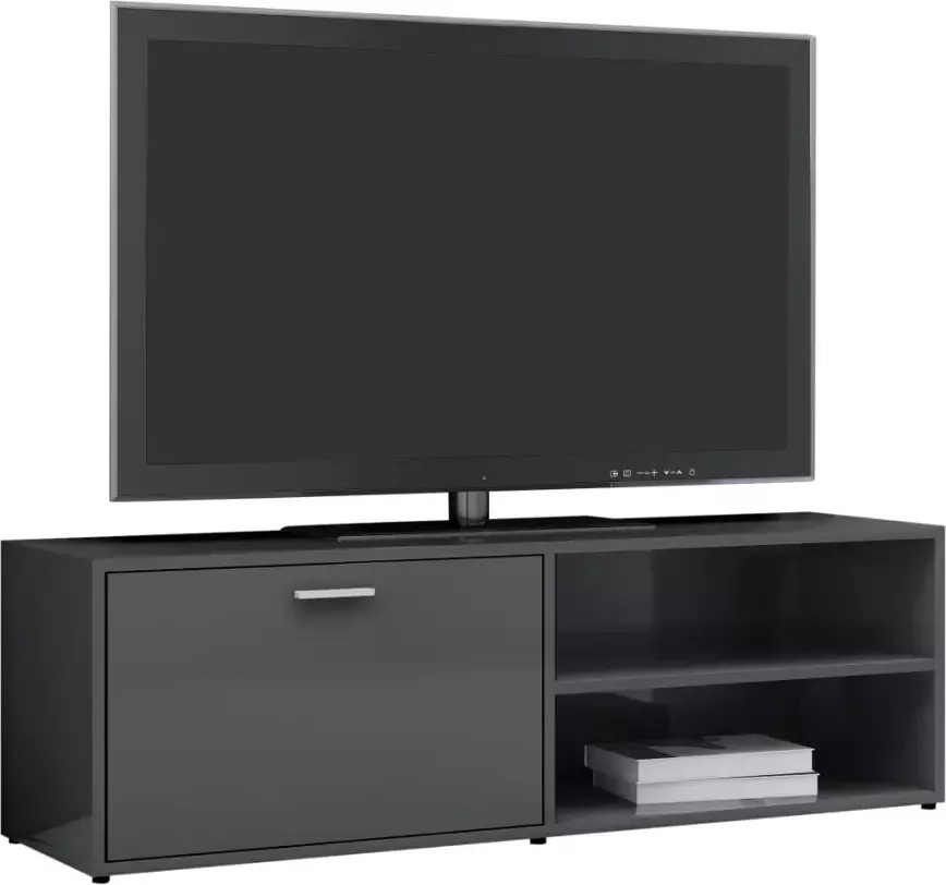 VidaXL -Tv-meubel-120x34x37-cm-bewerkt-hout-hoogglans-grijs