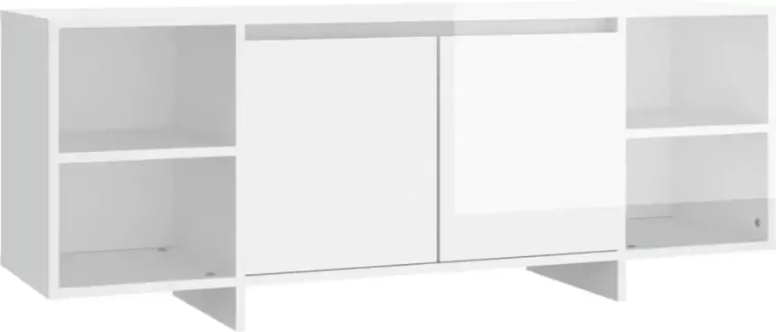 VIDAXL Tv-meubel 130x35x50 cm spaanplaat hoogglans wit