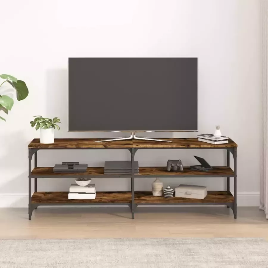 VidaXL -Tv-meubel-140x30x50-cm-bewerkt-hout-gerookt-eikenkleurig - Foto 1