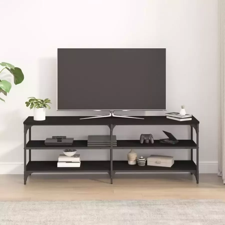 VidaXL -Tv-meubel-140x30x50-cm-bewerkt-hout-zwart