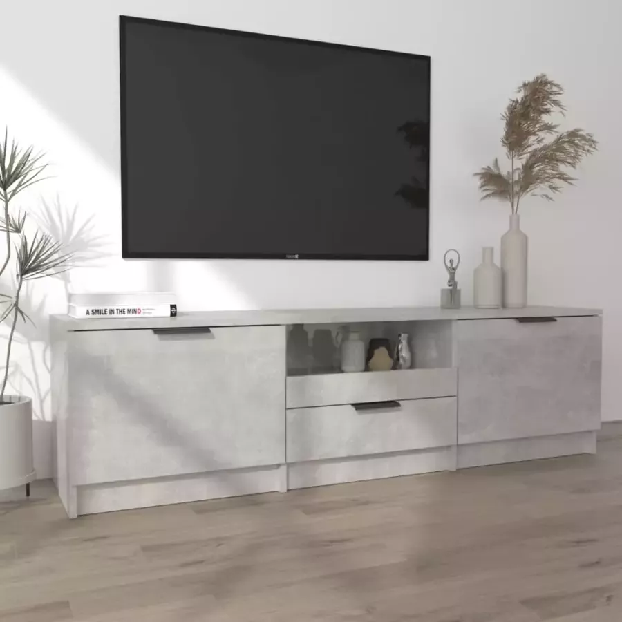 VidaXL -Tv-meubel-140x35x40-cm-bewerkt-hout-betongrijs - Foto 2