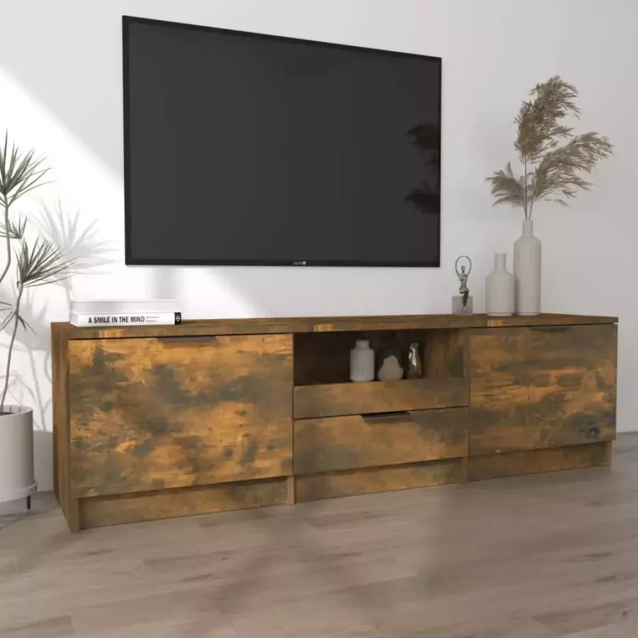 VidaXL -Tv-meubel-140x35x40-cm-bewerkt-hout-gerookt-eikenkleurig - Foto 2