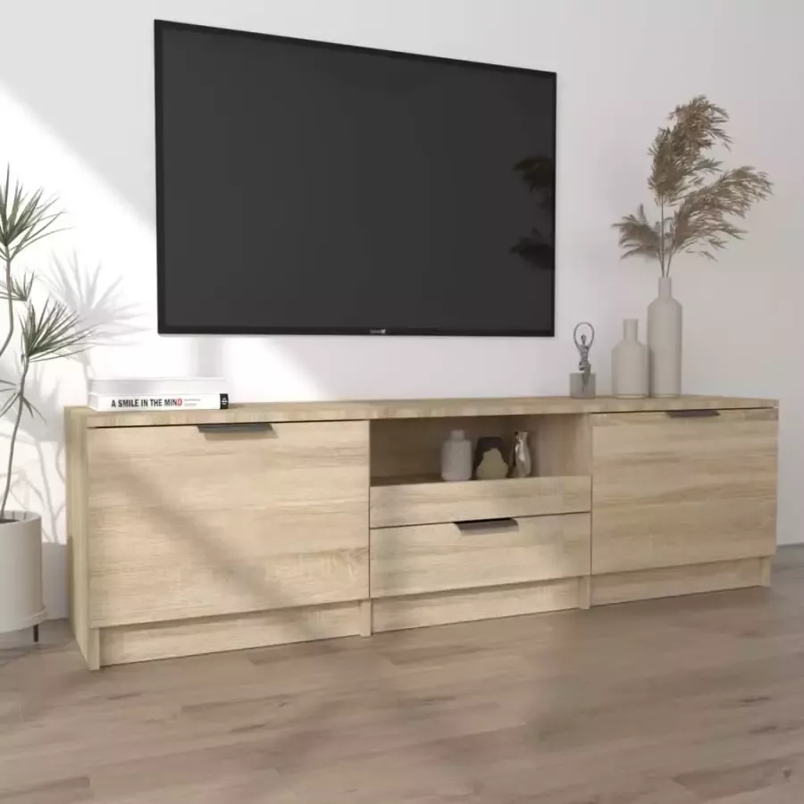 VidaXL -Tv-meubel-140x35x40-cm-bewerkt-hout-sonoma-eikenkleurig - Foto 2