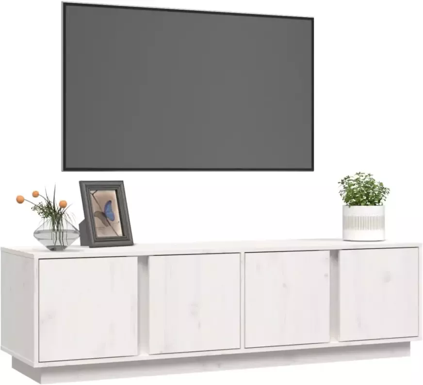 VidaXL -Tv-meubel-140x40x40-cm-massief-grenenhout-wit - Foto 5