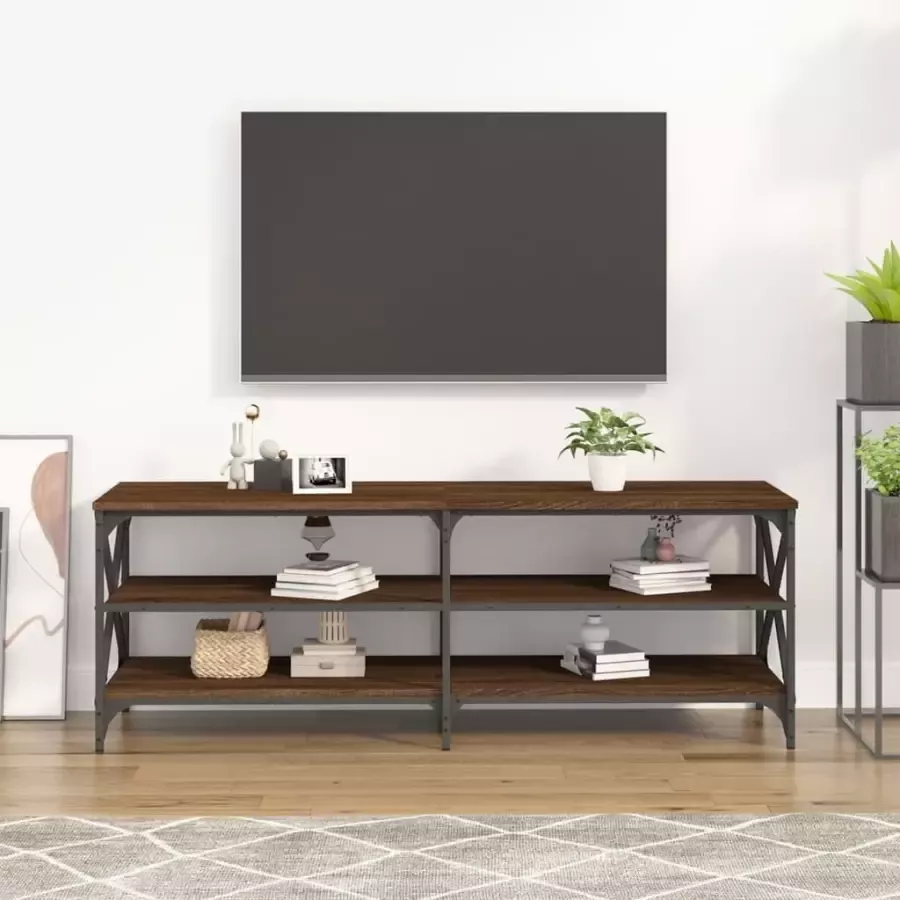 VidaXL -Tv-meubel-140x40x50-cm-bewerkt-hout-bruineikenkleurig - Foto 3