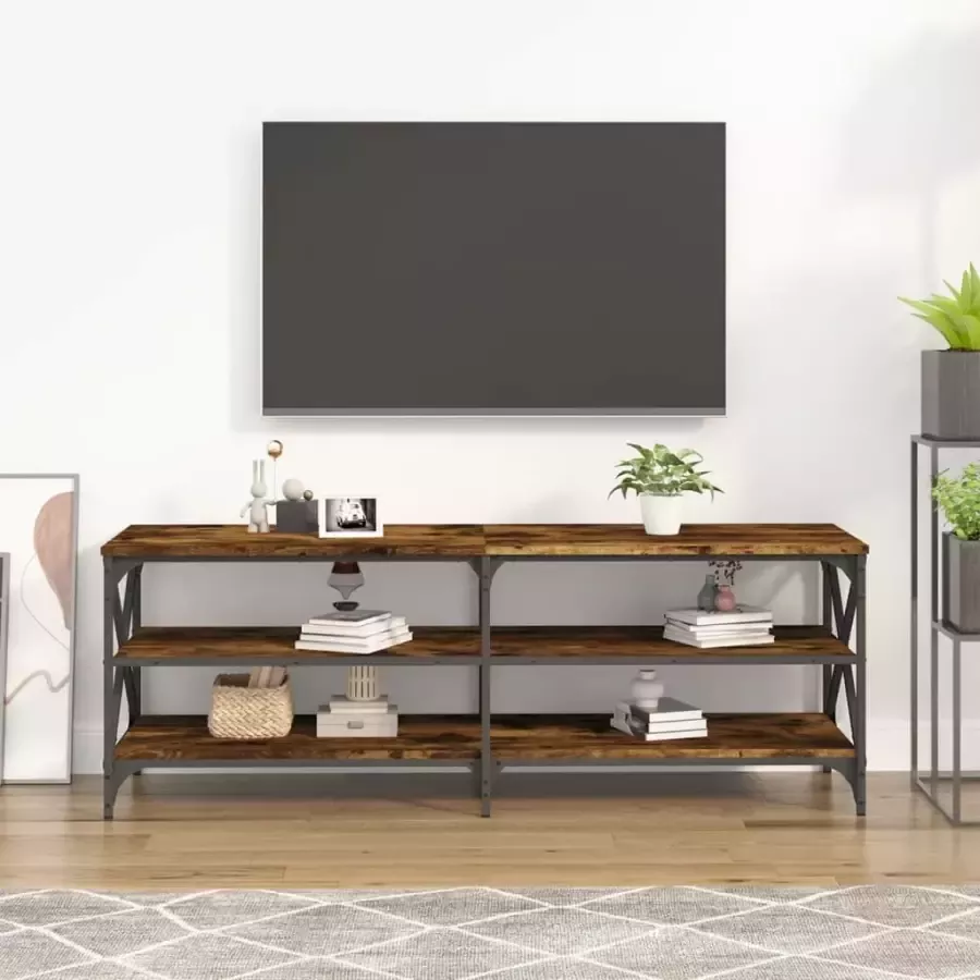 VidaXL -Tv-meubel-140x40x50-cm-bewerkt-hout-gerookt-eikenkleurig